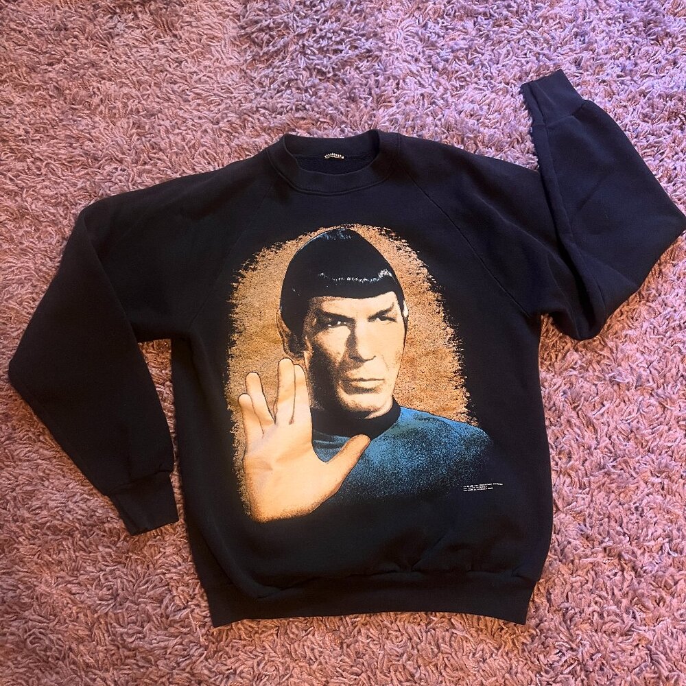 Vintage Spock Star Trek 1991 Live Long and Prosper Crew Neck Sweatshirt